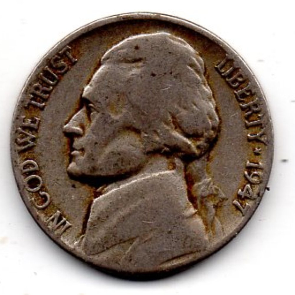 1947 D Vintage Thomas Jefferson Nickel - Scarce